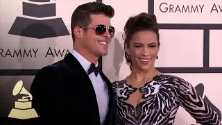 Robin Thicke And Paula Patton: 56th GRAMMY Red Carpet Fashion Cam | GRAMMYs