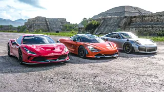 Ferrari F8 Tributo vs McLaren 720S vs Porsche 911 GT2 RS | Forza Horizon 5