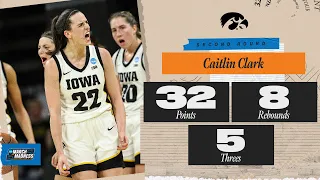 Caitlin Clark breaks single-season scoring record in Iowa's second-round win