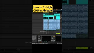 How to fix high CPU in Ableton #musicproduction #ableton #cpu #shorts