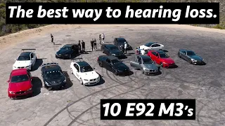 What happens when 10 E92 M3's go drive + Fire Breathing McLaren