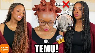 👀 Is TEMU Legit? | Full Lace ✨BRAID Wig Haul + How To Get RID of DOUBLE LACE! | MARY K. BELLA