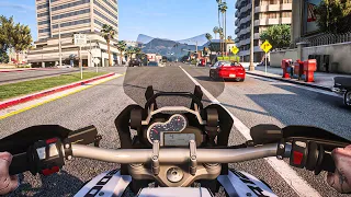 GTA 5: POV 4K Real Life Graphics Gameplay in LA Traffic ► BMW R1200GS - RTX™ 3090 Maxed-Out