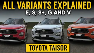 Toyota Taisor variants explained with prices | E, S, S+, G, V | Value for money variant of taisor