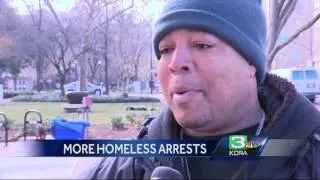 Police arrest homeless protestors outside City Hall