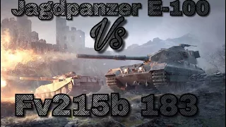 World of Tanks Blitz || Jagdpanzer E-100 vs. Fv215b 183