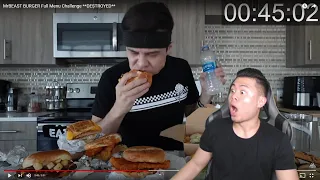 THIS MAN IS NOT HUMAN! REACTING TO MATT STONIE EATING ENTIRE MR BEAST MENU IN 10 MINUTES!