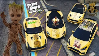 GTA 5 - Stealing GROOT Modified Supercars with Franklin. (Real Life cars #38)