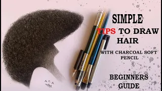 HOW TO DRAW A REALISTIC HAIR WITH CHARCOAL PENCIL