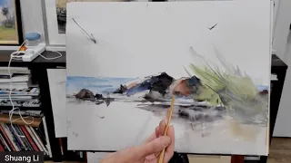 Shuang Li - Painting Rocks in Watercolor