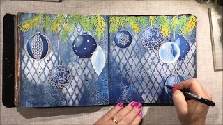 Merry Christmas & a Creative New Year ..Art Journal Page