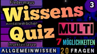 Wissensquiz Multi 3 Allgemeinwissen mit 20 wissenswerten Quiz-Fragen Multiple Choice - Deutsch