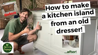 How to make a kitchen island from an old dresser!