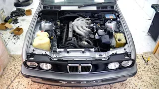BMW E30 Touring Engine Bay Restoration | Installing The Engine