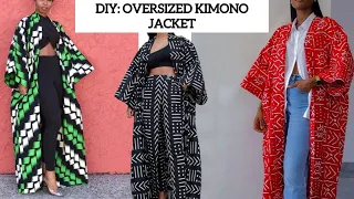 DIY: HOW TO CUT AND SEW AN OVERSIZED KIMONO JACKET WITH LONG SLEEVES.