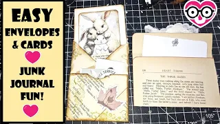 EASIEST ENVELOPE! BEGINNER FRIENDLY DIY Envelope and Card Ideas for Junk Journals!!The Paper Outpost