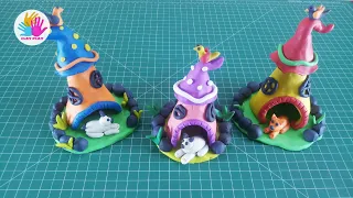 How to make Clay House for kids/ Dog House with play doh/ Clay toy for kids/ Play doh clay tutorial.