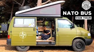 Wojskowy bus sił NATO przerobiony na KAMPERA 📡🌎 Volkswagen T4 #VANTOUR