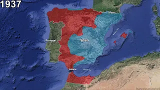 The Spanish Civil War Animated Map in 30 seconds