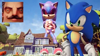 Hello Neighbor - My New Neighbor Big Sonic EXE Act 2 Trampoline Gameplay Walkthrough
