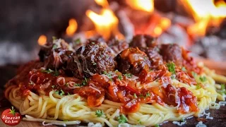 BEST SPAGHETTI AND MEATBALLS! - Ultimate Cooking Outside!