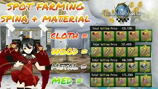 toram online - spot farming spina + material cloth wood metal med with 100 slot bag - yusagi