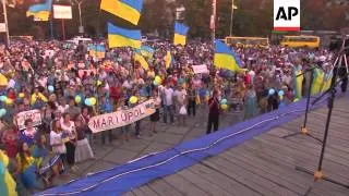 Pro-Ukrainian rally in City of Mariupol
