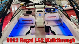 Full Walkthrough Demo on this New Regal LS2 Bowrider @ FPM.  Black w/Flame Red Stripe, Classic!!