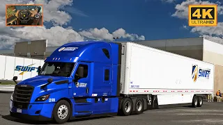 Freightliner Cascadia w/ DD15 | Lawton - Odessa | ATS Gameplay 4K + wheel cam