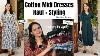 Cotton Midi Dresses Haul + Styling | Zouk Bag and Footwear