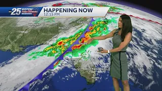 Record heat and strong winds before scattered rain moves across South Florida