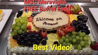 MSC Meraviglia Buffet Food? Is It GOOD? All FREE Lunch and Breakfast Buffet Items! WATCH and See!