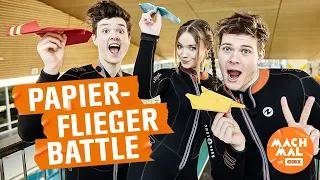 PAPIERFLIEGER BATTLE! Wer berührt als LETZTES den BODEN? | MACH MAL mit OBI