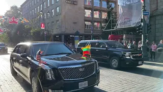 US President Biden motorcade in Vilnius NATO summit 2023