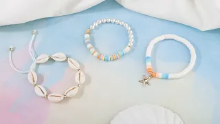 DIY Easy Stylish Summer Bracelet Tutorial: Cowrie Shell/ Heishi Bead/ Half Pearl | Kissitty Jewelry