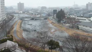 2011 Japan Tsunami - Sunaoshi River, Tagajo City. (Full Footage)