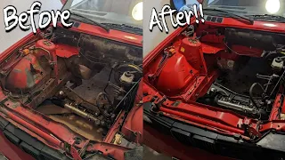 Cleaning + Detailing My 30 Year Old Engine Bay!! Bmw E30!!
