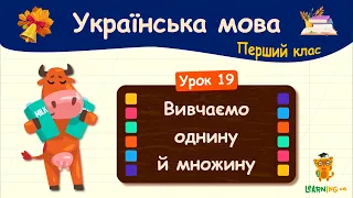 Вивчаємо однину й множину. Урок 19. Українська мова. 1 клас