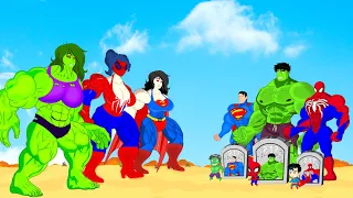 Rescue SUPER HEROES MUSCLE Team SHE HULK & SPIDER GIRL, SUPER GIRL : Returning from the Dead SECRET