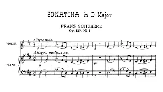 Franz Schubert - Sonatina in D major, Op.137 No.1: Allegro molto (with score)