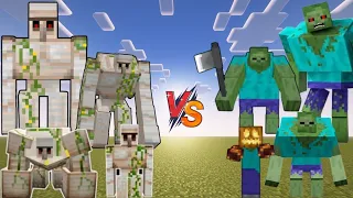 Can mutant iron golems beat mutant zombies || Minecraft mob battle