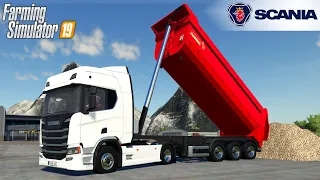 Farming Simulator 19 - SCANIA R Dump Truck Unloading Rubble For Airport Construction