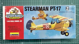 Lindberg Stearman PT-17 1/48 Scale Model Aircraft