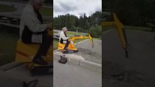 Barry whitwam (Hermans Hermits drummer) big kid on a digger