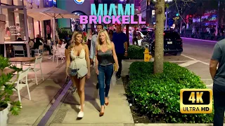 Brickell Miami Friday Night Walking Tour - 4K with Sound