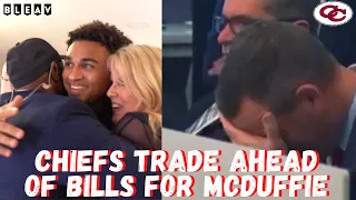 MUST WATCH: Buffalo Bills War Room Reacts To Chiefs Trading Ahead To Draft CB Trent McDuffie