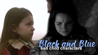 Sad Child Characters | black and blue