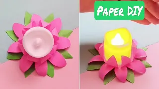 Make your own Flower Candle Holder 🪔🌸 with paper #shorts