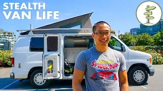 Rock Climber's Awesome Pop Top Stealth Camper Van Tour - Van Life