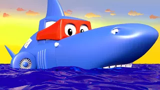 Carl the Super Truck -  The SHARK TRUCK - Car City & Monster Town ! Cars and Trucks Cartoon for kids